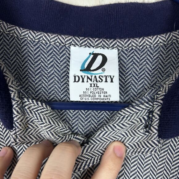 VTG Y2K Dynasty Men’s Houston Texans Navy and Cream Short Sleeve Polo Set, XXL - Picture 7 of 13